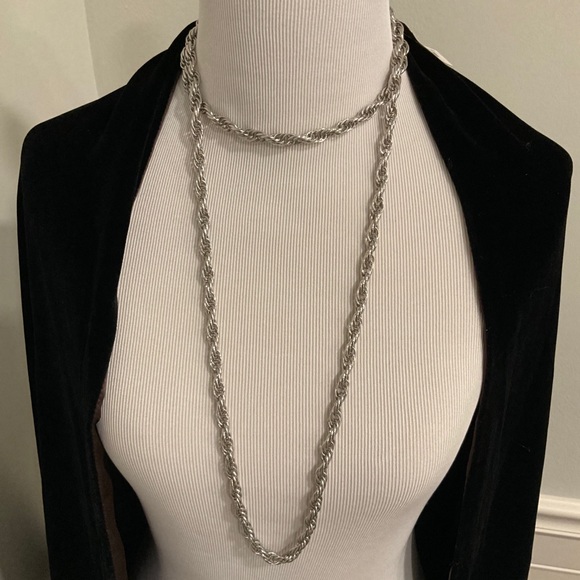Nordstrom Thick RopeChain Silver-Tone Necklace NWT - Picture 3 of 7